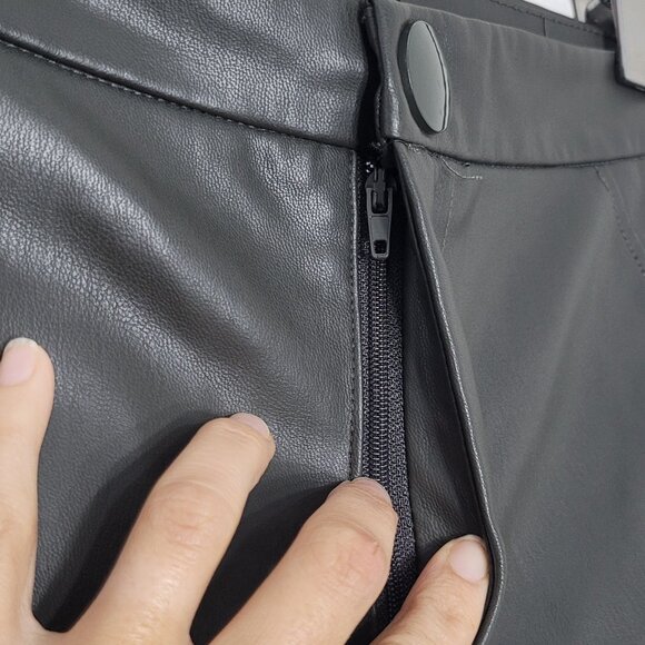 Zara Women's Light Green Faux Leather High Rise Skinny Leggings Size XS - Picture 5 of 15